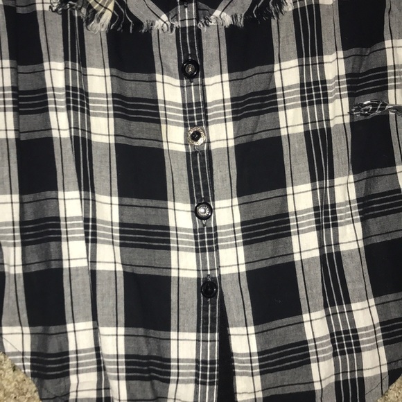 Black & white plaid button front shirt - Picture 9 of 9